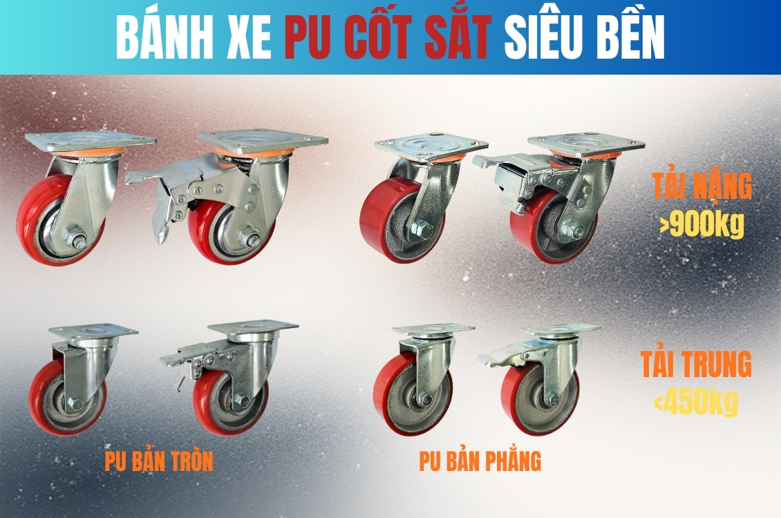 Bánh Xe PU Cốt Sắt