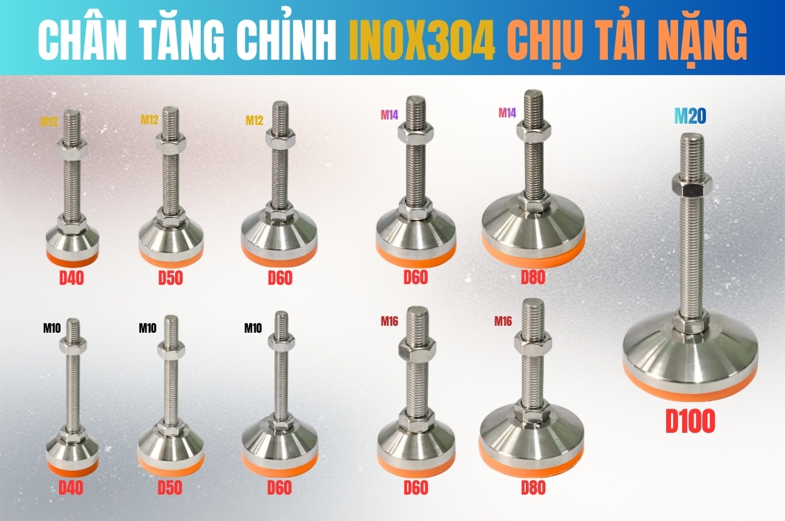 Chân Tăng Chỉnh Chịu Tải Inox