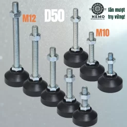 Chân Tăng Chỉnh Đế Nhựa Cứng (M10, M12, M16) chan tang de nhua d50 - Cơ Khí Nemo