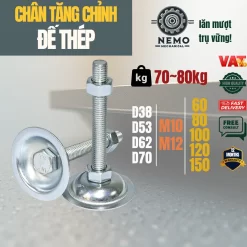 Chân Tăng Chỉnh Đế Thép Mạ Kẽm (M10, M12, M16) - Cơ Khí Nemo