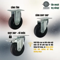 Bánh xe cao su chịu mài mòn mặt bích - Cơ Khí Nemo (chi tiết 3)