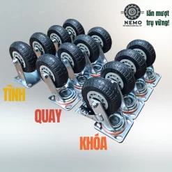 Bánh xe cao su chịu mài mòn tải nặng, càng 5.5 ly banh xe cao su mai mon tai nang d150 cac loai - Cơ Khí Nemo
