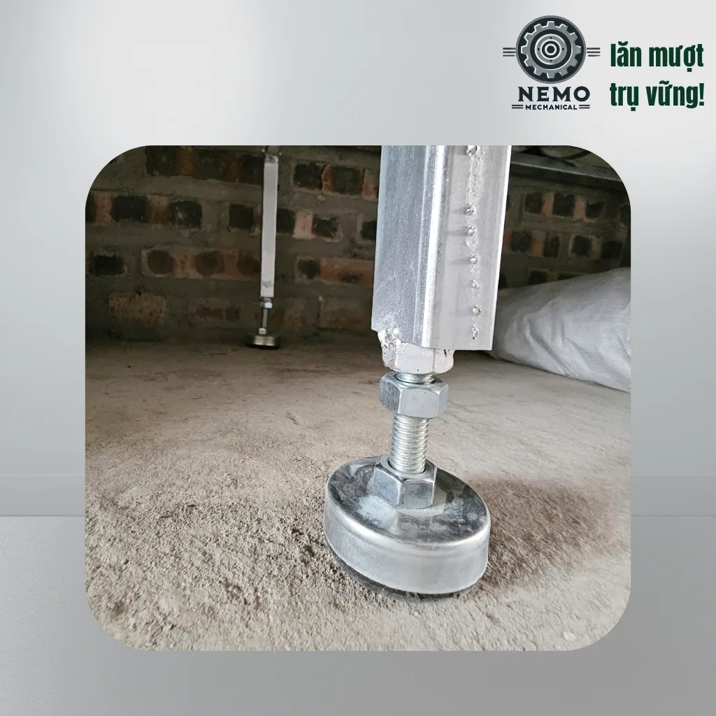 Chân Tăng Chỉnh Chống Rung Đế Nylon (M10, M12) - Cơ Khí Nemo (chi tiết 3)