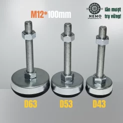 Chân Tăng Chỉnh Chống Rung Đế Nylon (M10, M12) chan tang chinh chong rung chung loai - Cơ Khí Nemo