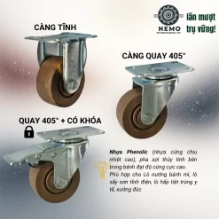 Bánh xe Phenolic chịu nhiệt độ cao banh xe chiu nhiet - Cơ Khí Nemo (chi tiết 2)