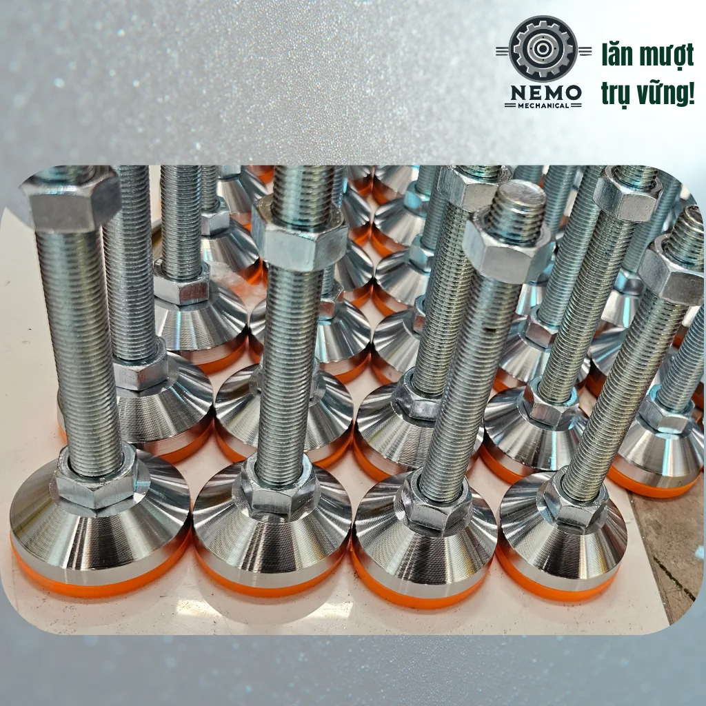 Chân Tăng Chỉnh Chịu Tải Siêu Nặng (Bát Thép Mạ Crom, M16/M20) - Cơ Khí Nemo (chi tiết 4)