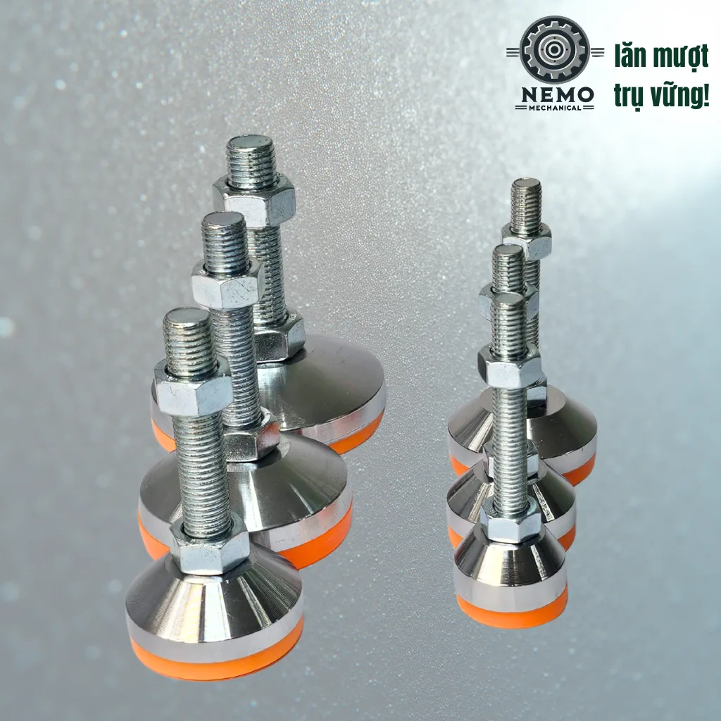Chân Tăng Chỉnh Chịu Tải Siêu Nặng (Bát Thép Mạ Crom, M16/M20) - Cơ Khí Nemo (chi tiết 2)