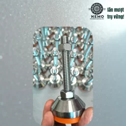 Chân Tăng Chỉnh Chịu Tải Nặng - Bát Thép Mạ Crom (M10, M12) - Cơ Khí Nemo (chi tiết 4)