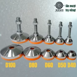 Chân Tăng Chỉnh Chịu Tải Nặng - Bát Thép Mạ Crom (M10, M12) chan tang chinh chiu tai nang chung loai - Cơ Khí Nemo