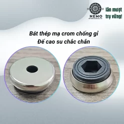 Chân Tăng Chỉnh Bát Thép Mạ Crom (M8, M10, M12) chan tang chinh ma crom dac tinh - Cơ Khí Nemo (chi tiết 2)