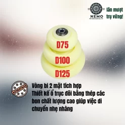 Bánh xe Nylon tải nhẹ cọc vít banh xe nylon coc vit - Cơ Khí Nemo (chi tiết 4)