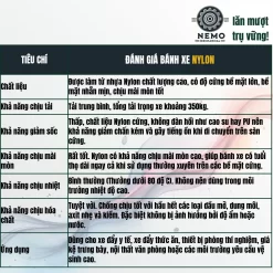Bánh xe Nylon tải nhẹ mặt bích - Cơ Khí Nemo (chi tiết 2)