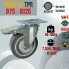 Bánh xe TPR xám (phẳng) tải nhẹ mặt bích - Cơ Khí Nemo
