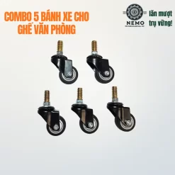 Bánh xe TPR chống ồn cọc vít banh xe tpr chong on cho ghe van phong combo - Cơ Khí Nemo