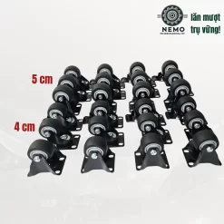 Bánh xe TPR chống ồn mặt bích, có bạc đạn banh xe tpr chong on cao cap - Cơ Khí Nemo (chi tiết 5)