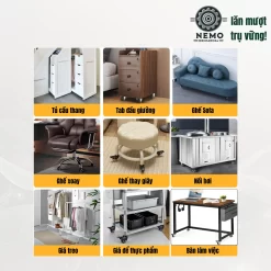 Bánh xe TPR chống ồn mặt bích, có bạc đạn banh xe tpr chong on cao cap - Cơ Khí Nemo (chi tiết 8)