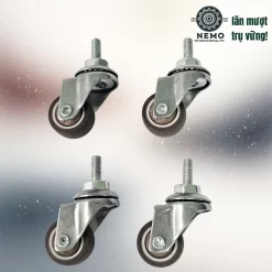 Bánh xe TPR nội thất mini cọc vít 2.5cm combo banh xe tpr mini - Cơ Khí Nemo (chi tiết 2)