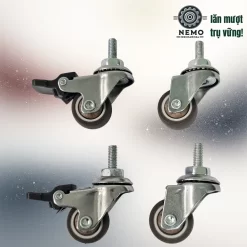 Bánh xe TPR nội thất mini cọc vít 2.5cm combo banh xe tpr mini - Cơ Khí Nemo