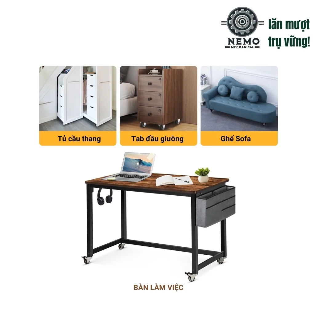 Bánh xe TPR nội thất mini cọc vít 2.5cm combo banh xe tpr mini ung dung - Cơ Khí Nemo