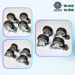 Bánh xe TPR nội thất mặt bích, có ổ bi - Cơ Khí Nemo (chi tiết 7)