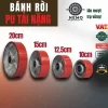 Bánh xe rời PU cốt sắt tải nặng 20cm, không càng - Cơ Khí Nemo