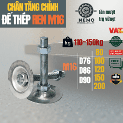 Chân tăng chỉnh đế thép mạ kẽm M10 M12 M16 – Chan tang chinh de thep trang bia | Cơ Khí Nemo