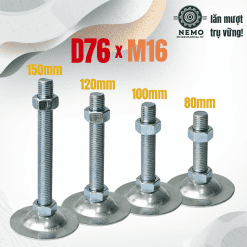 Chân tăng chỉnh đế thép mạ kẽm M10 M12 M16 – Chan tang de thep D76 | Cơ Khí Nemo