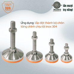 Bát tăng chỉnh chịu tải rời Inox 304 mạ crom – Bat tang chinh chiu tai inox304 ung dung | Cơ Khí Nemo