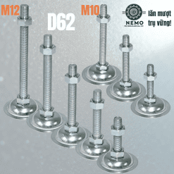 Chân tăng chỉnh đế thép mạ kẽm M10 M12 M16 – Chan tang de thep D62 | Cơ Khí Nemo