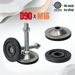 Chân tăng chỉnh đế thép mạ kẽm M10 M12 M16 – Chan tang de thep D90 | Cơ Khí Nemo