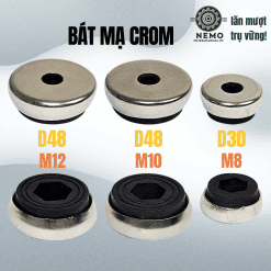 Đế tăng chỉnh tải nhẹ rời thép mạ kẽm Inox 304 – De tang chinh chong rung ma crom | Cơ Khí Nemo
