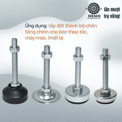 Đế tăng chỉnh tải nhẹ rời thép mạ kẽm Inox 304 – De tang chinh ung dung | Cơ Khí Nemo
