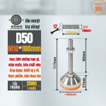Chân Tăng Chỉnh Chịu Tải Inox 304 – Đệm PVC (M10, M12) – D50, M10, L100 | Cơ Khí Nemo