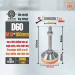 Chân Tăng Chỉnh Chịu Tải Inox 304 – Đệm PVC (M10, M12) – D60, M10, L100 | Cơ Khí Nemo