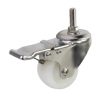Bánh xe Inox 304 PA Nylon tải nhẹ 5cm cọc vít có khóa - Cơ Khí Nemo