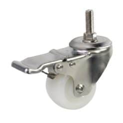 Bánh xe Inox 304 PA Nylon tải nhẹ 5cm cọc vít có khóa - Cơ Khí Nemo