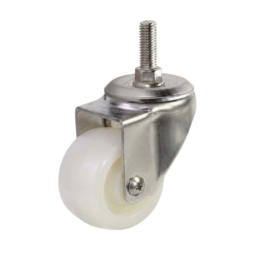 Bánh xe Inox 304 PA Nylon tải nhẹ 5cm cọc vít quay - Cơ Khí Nemo
