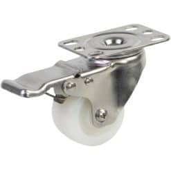 Bánh xe Inox 304 PA Nylon tải nhẹ 5cm càng xoay có khóa - Cơ Khí Nemo