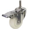 Bánh xe Inox 304 PA Nylon tải trung cọc vít có khóa - Cơ Khí Nemo