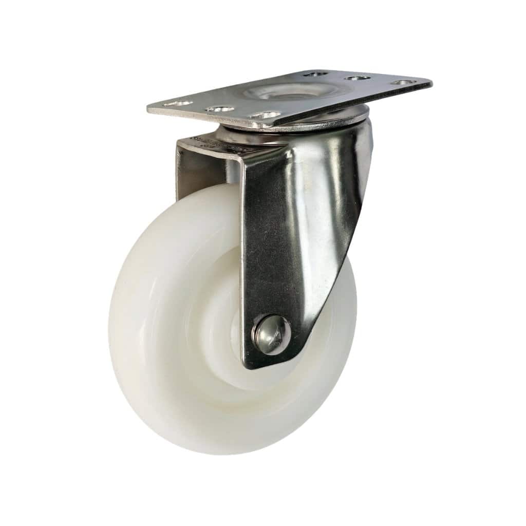 Bánh xe Inox 304 PA Nylon tải trung càng xoay - Cơ Khí Nemo