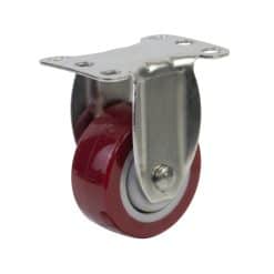 Bánh xe Inox 304 PU đỏ mận tải trung càng tĩnh - Cơ Khí Nemo