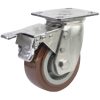Bánh xe Inox 304 PU tải nặng càng xoay có khóa - Cơ Khí Nemo
