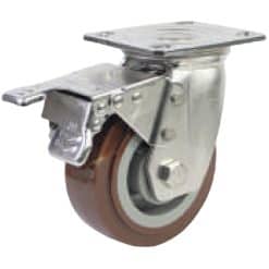 Bánh xe Inox 304 PU tải nặng càng xoay có khóa - Cơ Khí Nemo