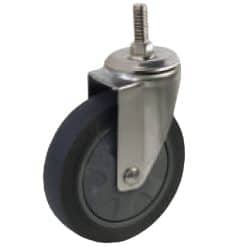 Bánh xe Inox 304 TPR xám tải trung cọc vít quay - Cơ Khí Nemo