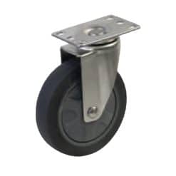 Bánh xe Inox 304 TPR xám tải trung càng xoay - Cơ Khí Nemo