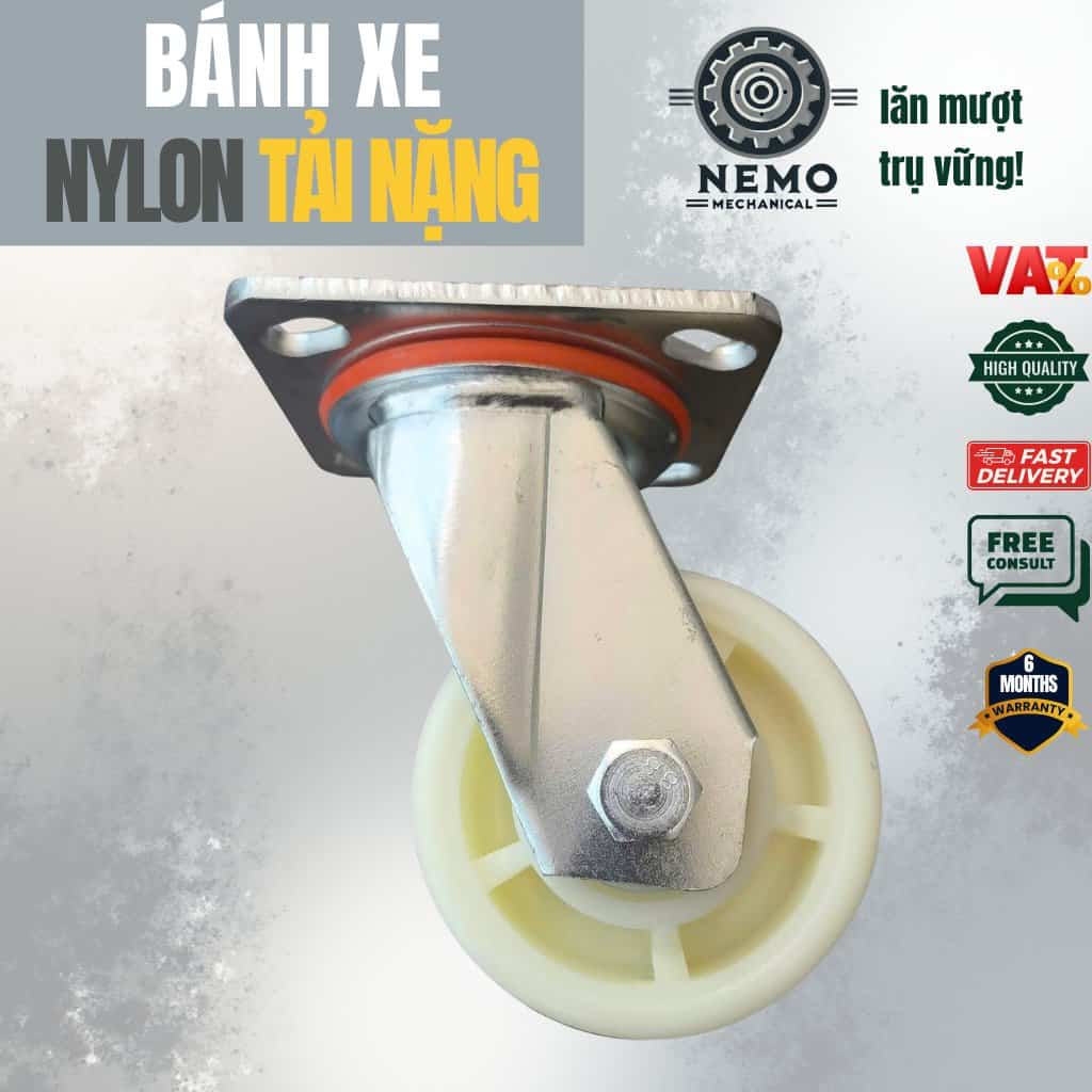 Bánh xe Nylon tải nặng - Cơ Khí Nemo