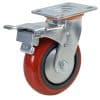 Bánh xe PU Hàn Quốc cốt nhựa tải nặng càng xoay có khóa - Cơ Khí Nemo
