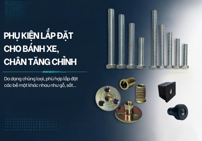 Phụ kiện cơ khí: nắp chụp thép hộp, ốc cấy, tán rút — Cơ Khí Nemo