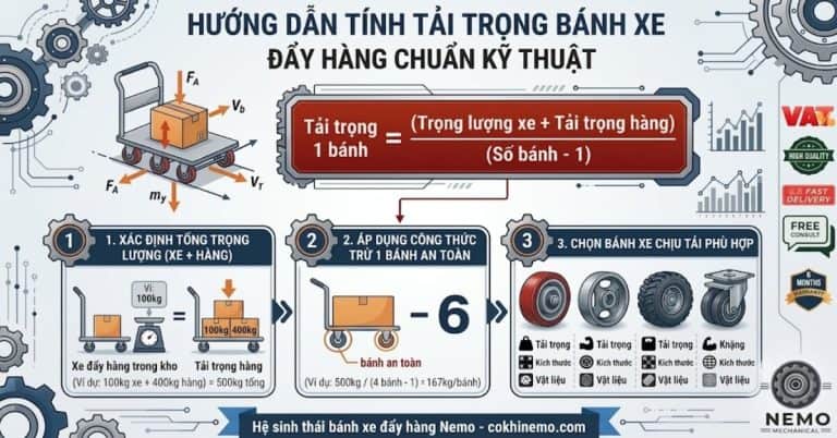 Hướng dẫn tính tải trọng bánh xe đẩy hàng chuẩn kỹ thuật - Cơ Khí Nemo
