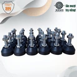 Chân tăng chỉnh đế nhựa Inox 304 - thông số kỹ thuật - Cơ Khí Nemo